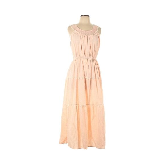NWT Christy Dawn The Goldie in Petal Lace Seersucker Striped Maxi Dress L